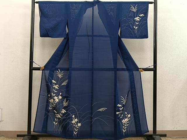 平和屋着物＊夏物　訪問着　絽　草花文　正絹　逸品　BAAX8185mz