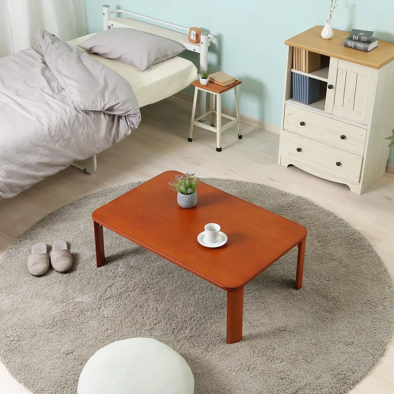 90×60cm] 折脚ローテーブル 折りたたみテーブル センターテーブル