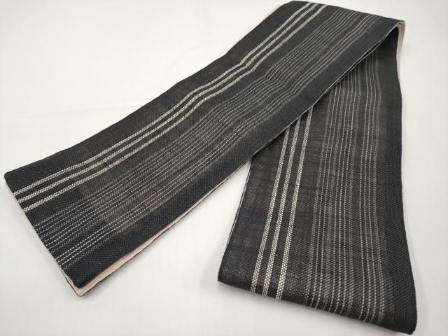 平和屋着物＊夏物　夢工房　半幅帯　間道　麻　逸品　CABI8684tx