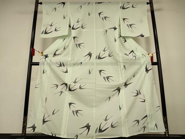 平和屋着物＊夏物　小紋　絽　飛鳥文　洗える着物　未使用　AABK2691jd