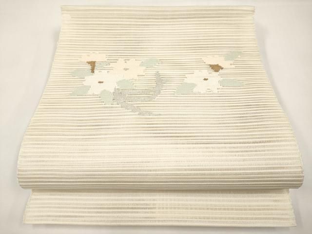 平和屋着物＊夏物　八寸名古屋帯　絽綴れ　草花文　正絹　逸品　CABJ5604tx