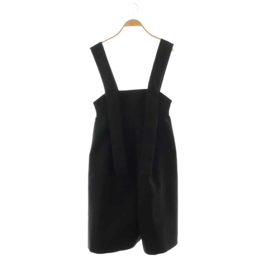 エンフォルド ENFOLD 25SS WIDE-CULOTTES OVER-ALLS オーバーオール サロペット 38 黒 /CX ■OS
