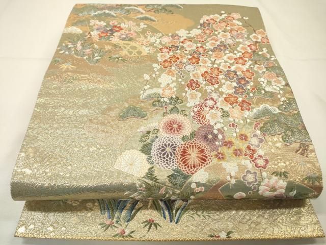 4点おまとめ◼︎C1192◼︎高級袋帯 正絹 鶴 草花 唐織 箔(〜270cm) 平和屋着物▽六通柄袋帯 唐織 名勝秀鳳文 金糸 正絹 逸品 DABG5590fe