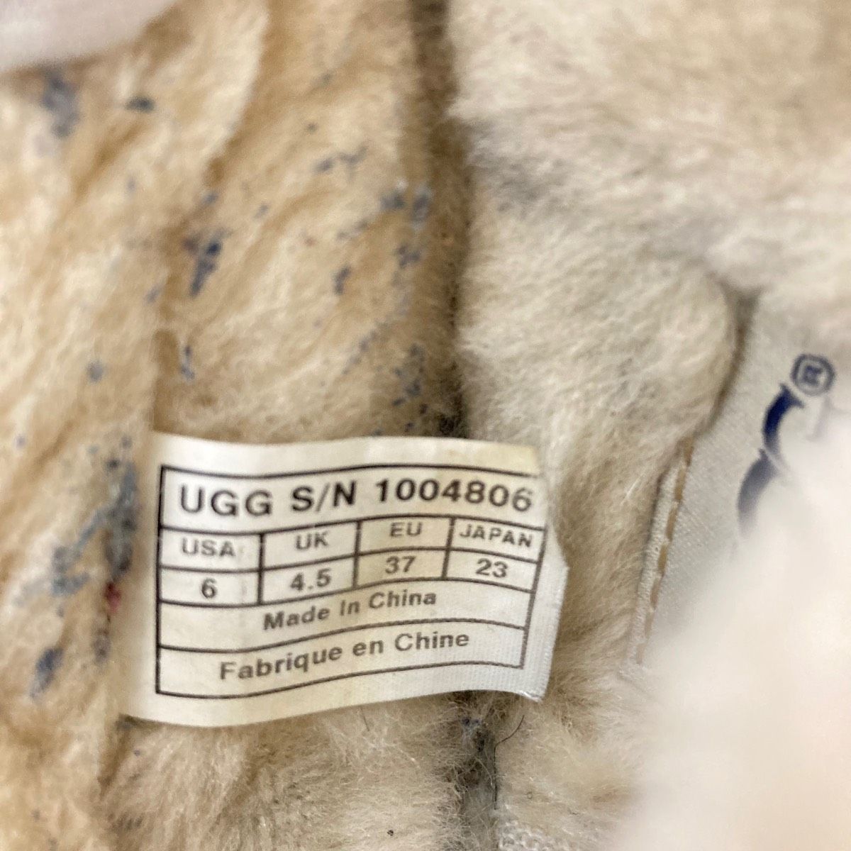 UGG australia モカシン/ローファー 23cm ネイビー ボア リボン S/N