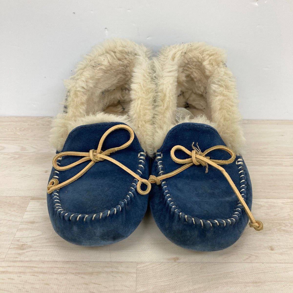 UGG australia モカシン/ローファー 23cm ネイビー ボア リボン S/N