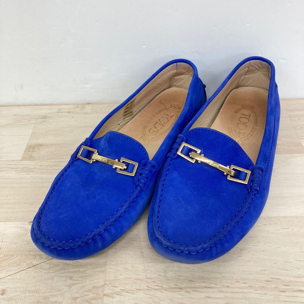 TOD'S トッズ モカシン ドライビングシューズ ブルー 37 1/2 (24.5cm