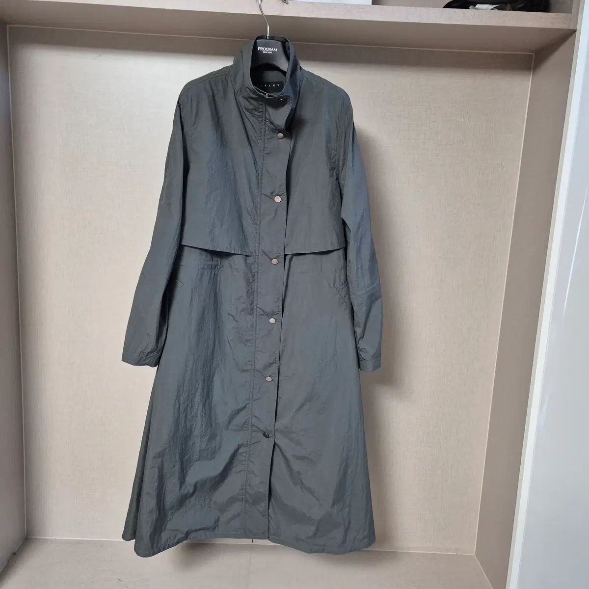 90(42) SISLEY ハイネック ウエスト紐 ロング マウンテンパーカー アウター