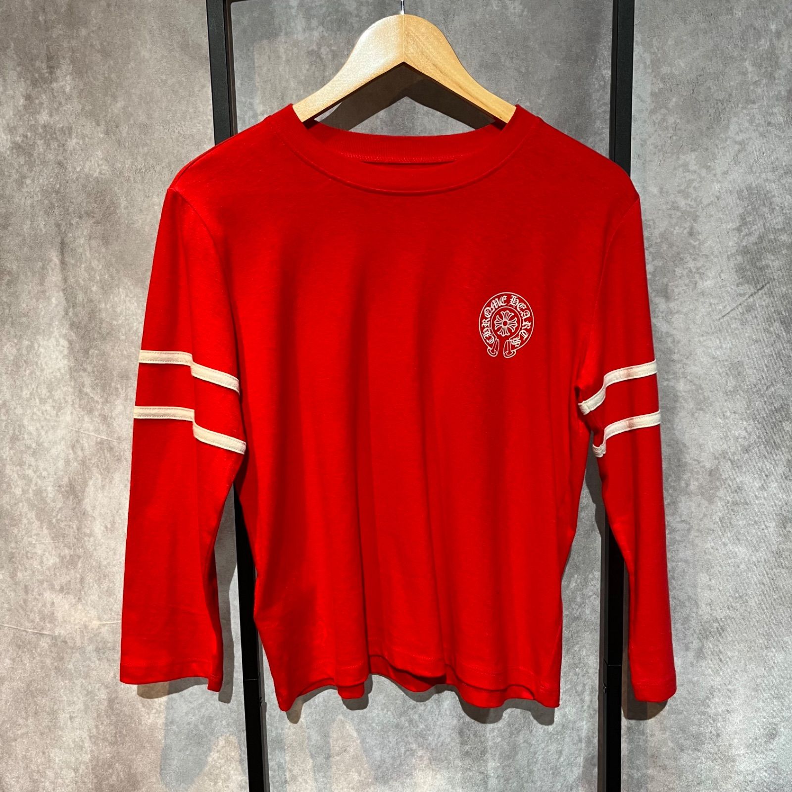 クロムハーツ　長袖Tシャツ　ホースシュー　33　レッド×ホワイト　Sサイズ　S品