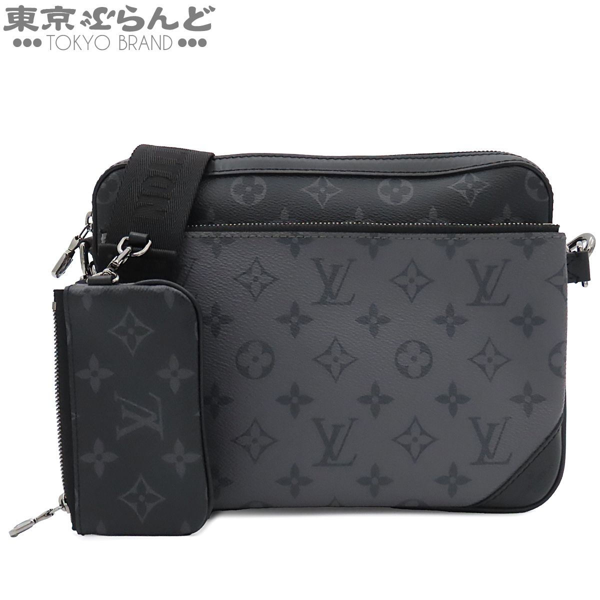 ルイヴィトン LOUIS VUITTON トリオ メッセンジャー M69443 ブラック シルバー金具 モノグラムエクリプス ショルダーバッグ メンズ 101879328
