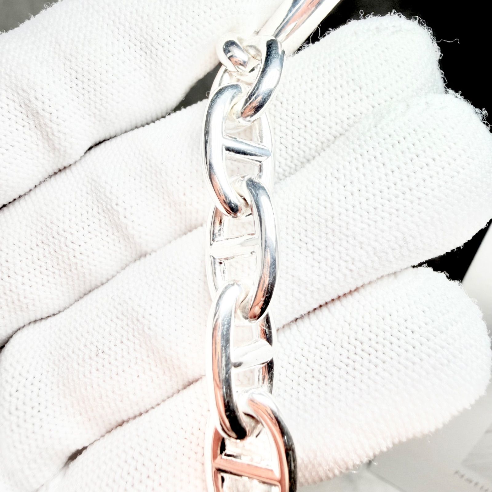 極美品 HERMES エルメス シェーヌダンクル ブレスレット シルバー MM