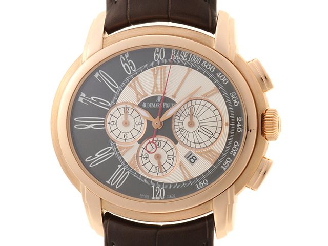 AUDEMARS PIGUET オーデマ・ピゲ ミレネリー クロノグラフ 26145OR.00.D093CR.01 腕時計 K18ピンクゴールド /鰐革 グレー/シルバー文字盤 自動巻き メンズ【中古】472