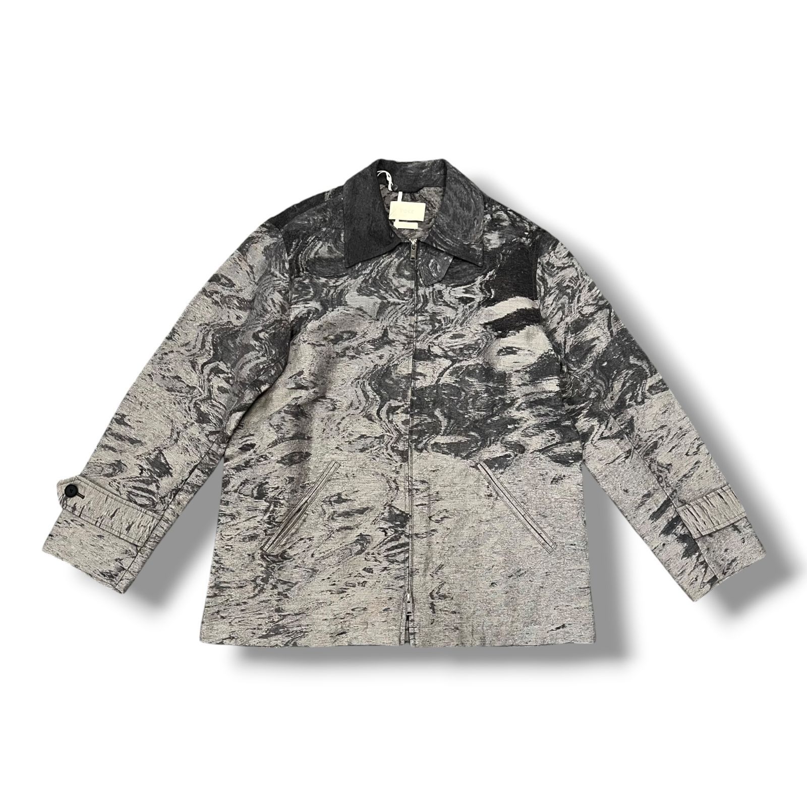 参考上代85,800円 未使用品 YOKE 25SS JACQUARD ZIPPER BLOUSON ジャガードジップブルゾン ヨーク YK25SS0891B グレー 1 1837A1