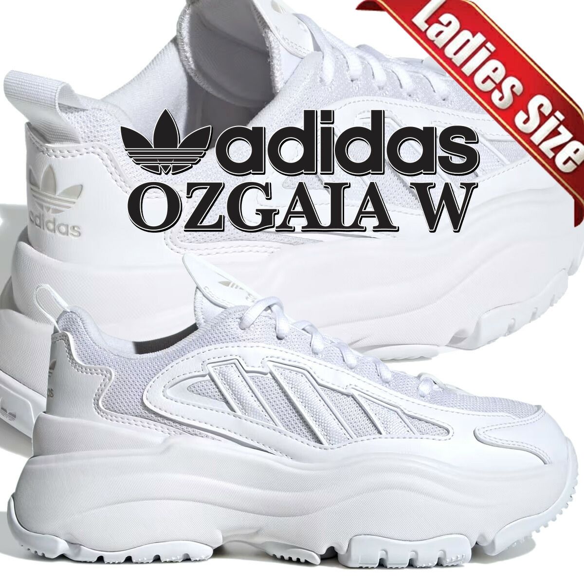 アディダス オズガイア フットウェアホワイト グリーンオキサイド adidas OZGAIA W FTWWHT/FTWWHT/GREONE ig6047 靴 シューズ スニーカー ローカット ウィメンズ レディース 厚底