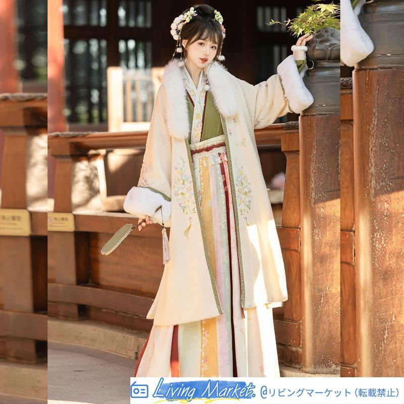 冬款 宋制漢服 女子用 刺繍加綿外套 + 八破裙 豪華日常セット 防寒?保温対応 撮影用?イベント用 春節おすすめ 高品質デザイン プレゼントにも最適 CS626P301