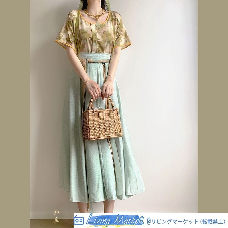 【余生】宋制漢服 3点セット 吊り袖飛行ジャケット+百褶スカート+吊りトップス グリーン&レッド選択可 夏用 和風伝統衣装 高品質 日常 舞台 仮装 撮影会 ハロウィン 推し活 プレゼント CS626P331 【余生】宋制漢服 3点セット 吊り袖飛行ジャケット+百褶スカート+吊りトップス グリーン&レッド選択可 夏用 和風伝統衣装 高品質 日常 舞台 仮装 撮影会 ハロウィン 推し活 プレゼント CS626P331