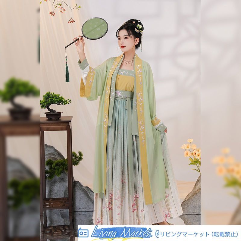 【余生】宋制漢服 3点セット 吊り袖飛行ジャケット+百褶スカート+吊りトップス グリーン&レッド選択可 夏用 和風伝統衣装 高品質 日常 舞台 仮装 撮影会 ハロウィン 推し活 プレゼント CS626P331 【余生】宋制漢服 3点セット 吊り袖飛行ジャケット+百褶スカート+吊りトップス グリーン&レッド選択可 夏用 和風伝統衣装 高品質 日常 舞台 仮装 撮影会 ハロウィン 推し活 プレゼント CS626P331