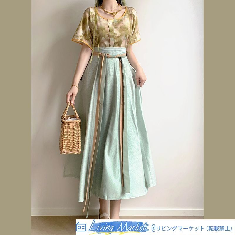 【余生】宋制漢服 3点セット 吊り袖飛行ジャケット+百褶スカート+吊りトップス グリーン&レッド選択可 夏用 和風伝統衣装 高品質 日常 舞台 仮装 撮影会 ハロウィン 推し活 プレゼント CS626P331 【余生】宋制漢服 3点セット 吊り袖飛行ジャケット+百褶スカート+吊りトップス グリーン&レッド選択可 夏用 和風伝統衣装 高品質 日常 舞台 仮装 撮影会 ハロウィン 推し活 プレゼント CS626P331