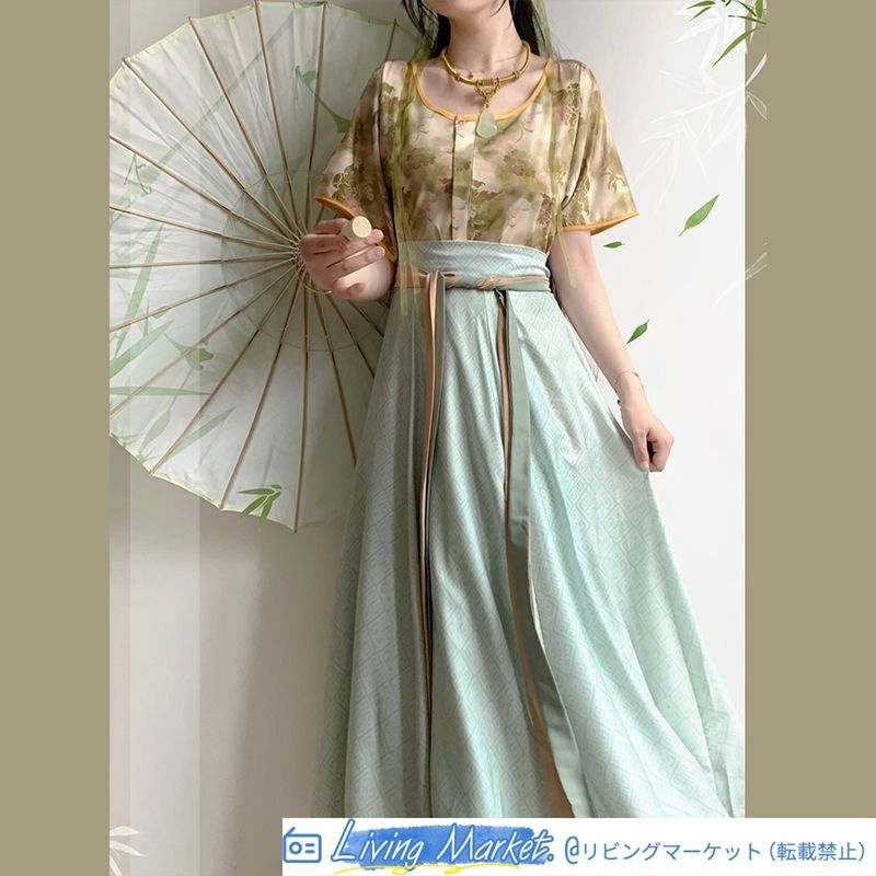 【余生】宋制漢服 3点セット 吊り袖飛行ジャケット+百褶スカート+吊りトップス グリーン&レッド選択可 夏用 和風伝統衣装 高品質 日常 舞台 仮装 撮影会 ハロウィン 推し活 プレゼント CS626P331 【余生】宋制漢服 3点セット 吊り袖飛行ジャケット+百褶スカート+吊りトップス グリーン&レッド選択可 夏用 和風伝統衣装 高品質 日常 舞台 仮装 撮影会 ハロウィン 推し活 プレゼント CS626P331