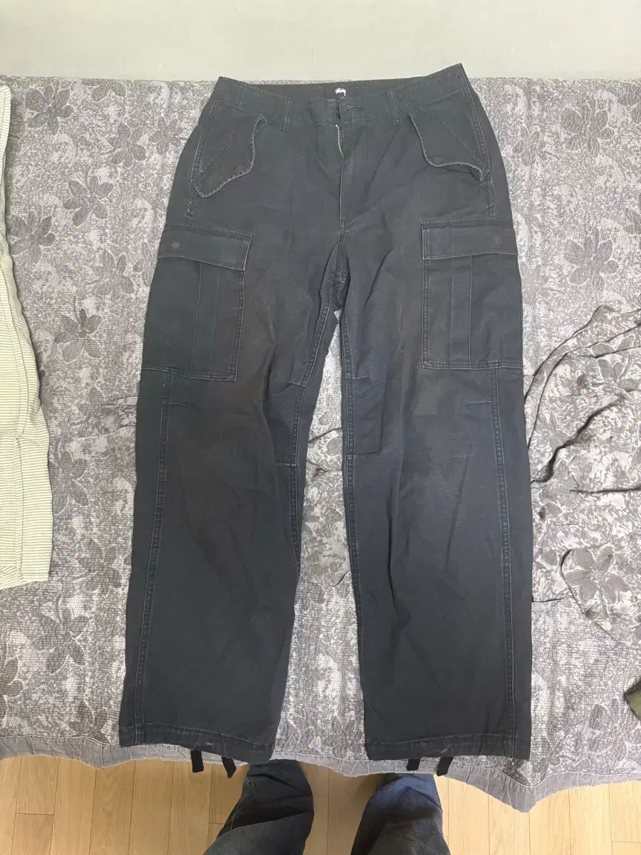 STUSSY ステューシー リップストップ カーゴ パンツ 32 ブラック
