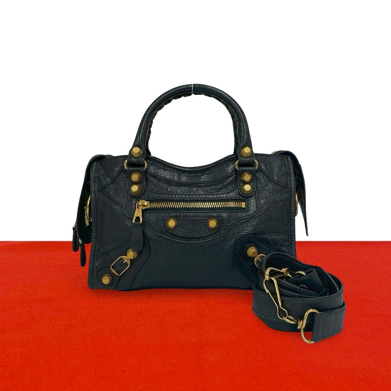 極 美品 BALENCIAGA バレンシアガ ジャイアントシティ レザー 本革 