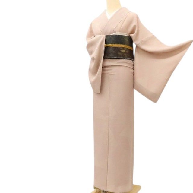 【夏着物　絽】正絹　江戸小紋　一つ紋　居敷当て無し 百華❀Y5170◇夏着物 ワイドサイズ 絽 正絹 居敷当て付き 手縫い仕立て