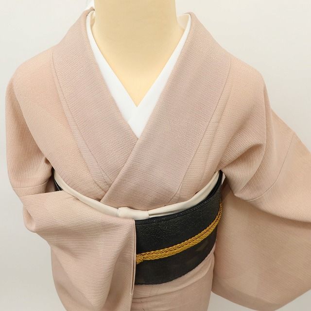 百華❀Y5170◇夏着物 ワイドサイズ 絽 正絹 居敷当て付き 手縫い仕立て