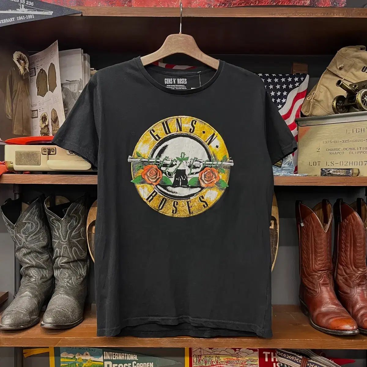 ガンズアンドローゼズ OFFICIAL Classic Bullet ロゴ 半袖 Tシャツ N1780