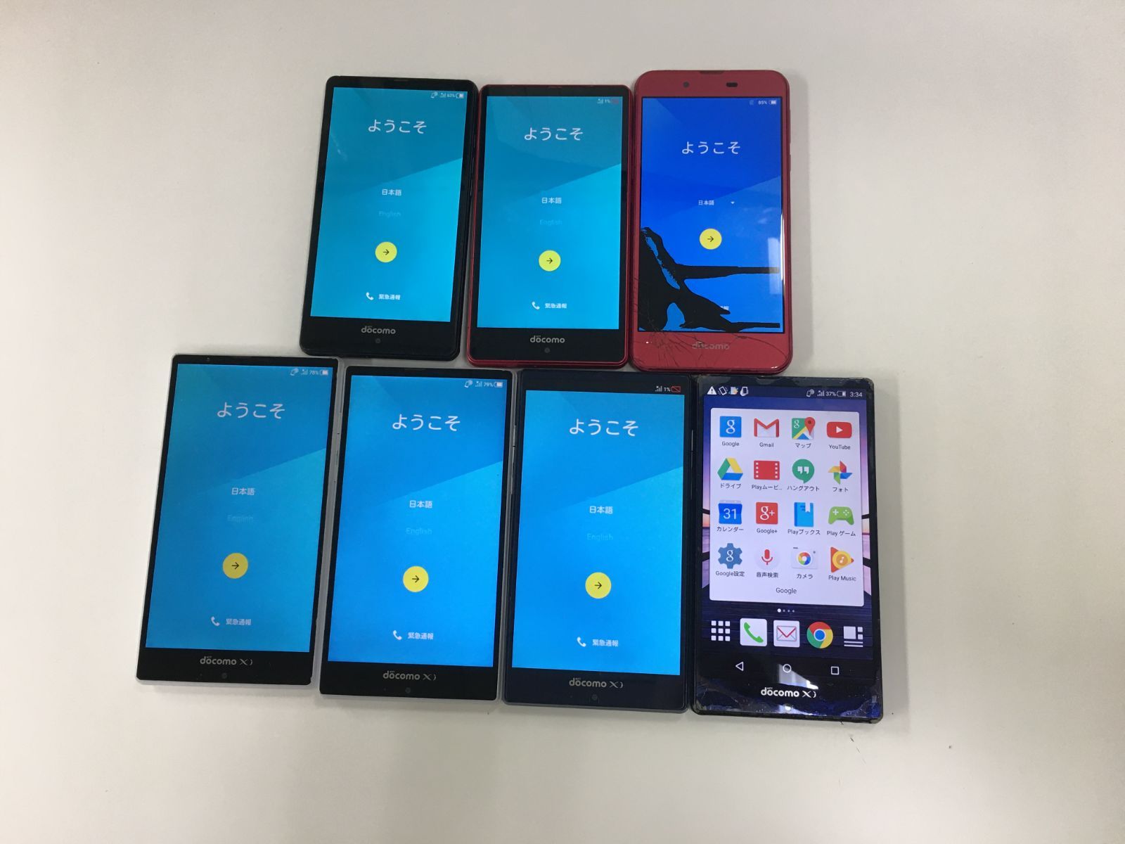 AQUOSスマホ 7台セット SH-02J SH-01G SH-04G 起動可能確認 ジャンク品