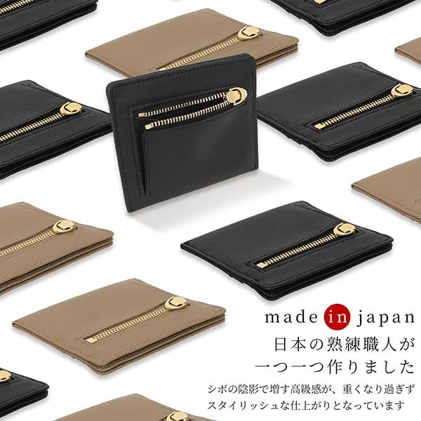 [ACROSS] カードケース ウォレット My all, イタリアンレザー, レザー, 極薄, ミニ財布, 小銭入れ, 8色展開, キャッシュレス対応 (ブラック)送料無料 d3e16572｜その他