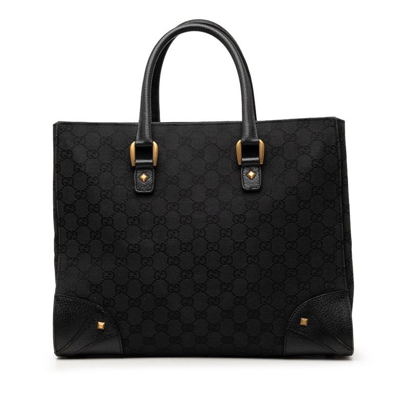 グッチ GGキャンバス トートバッグ ハンドバッグ 120897 ブラック キャンバス レザー レディース GUCCI【228-77981】 42,120円