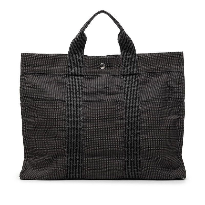 エルメス エールラインMM トートバッグ グレー系 キャンバス レディース HERMES【228-77992】