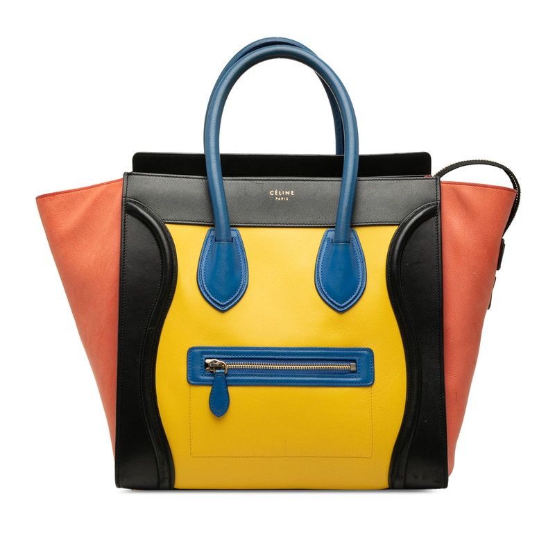 セリーヌ ラゲージ ミニショッパー ハンドバッグ マルチカラー レザー レディース CELINE【228-78020】