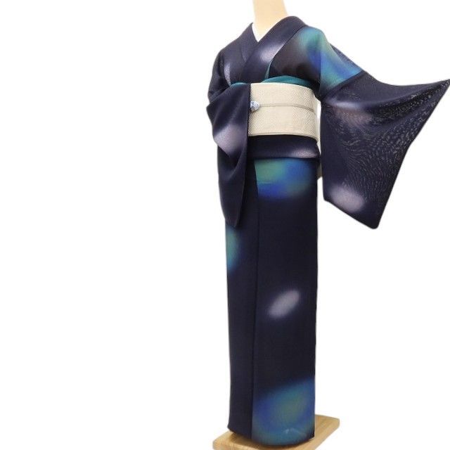 百華❀Y5175◇美品 夏着物 紋紗 暈し 正絹 居敷当て付き 手縫い仕立て