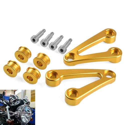 ヘッドライトステーキット Compatible with Honda CB1300SF CB400SF CB1100 CB1100EX ? アルミヘッドライトマウントブラケット (ゴールド) [並行輸入品]as 7aa6039a