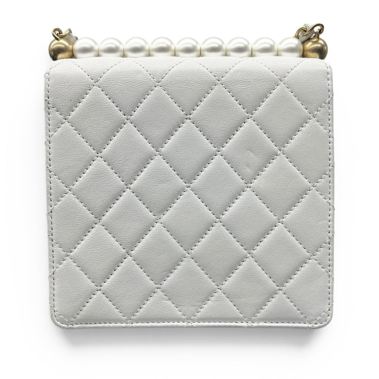 CHANEL 極美品 シャネル ミニマトラッセ パールデザイン チェーン