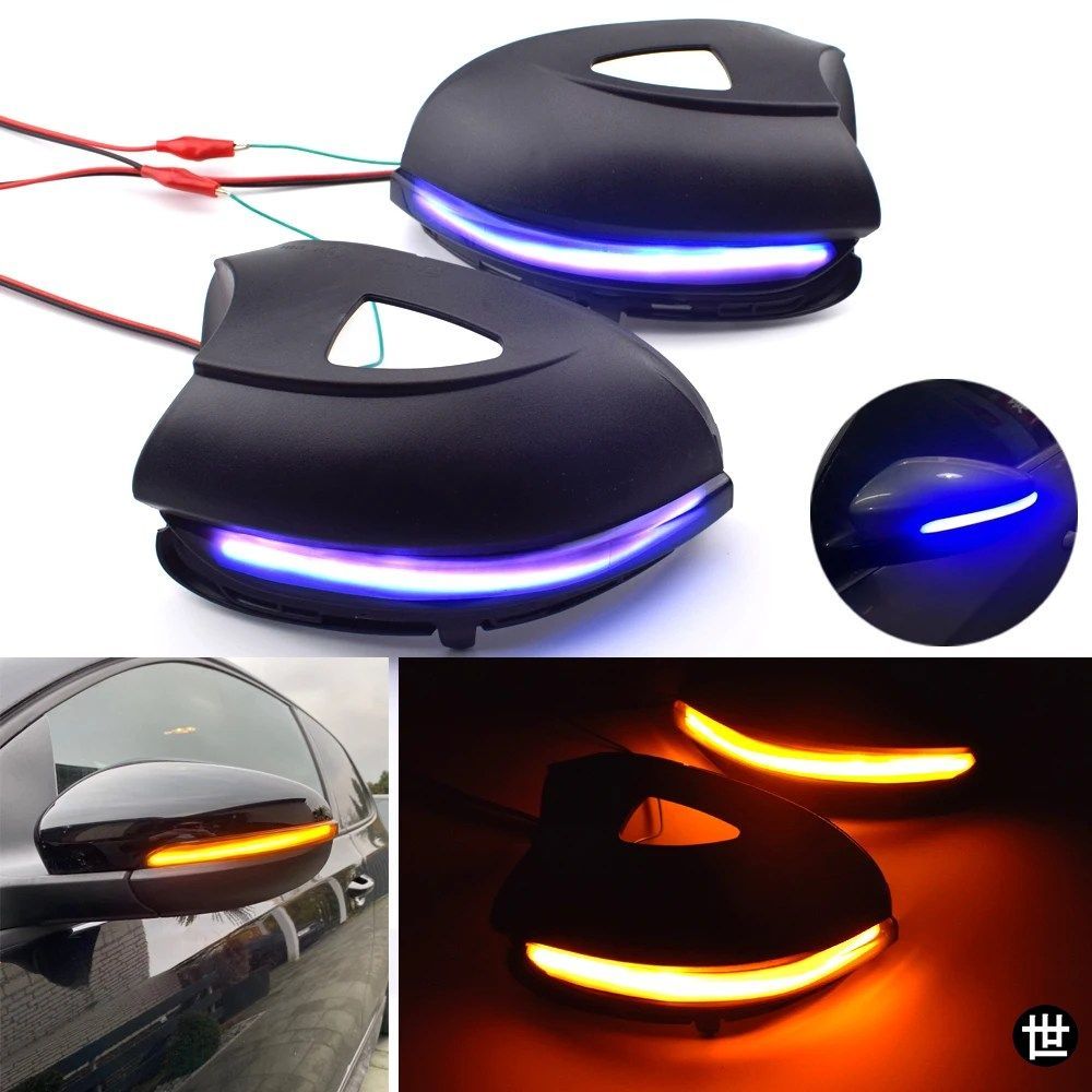 フォルクスワーゲン VW ゴルフ 6 VI MK6 GTI R LINE R20 トゥーラン用 LED ダイナミック ブルー ウィンカー ウインカー サイド リアビュー