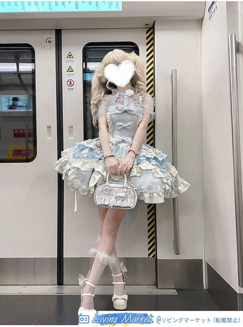 ゴシックロリィタ ドレス JSK ワンピース 蝶結びデザイン 成人式 洋装 プリンセス風 2スタイル ブルー＆ピンク 高級感 上品な日常＆イベント用ドレス CS626P158