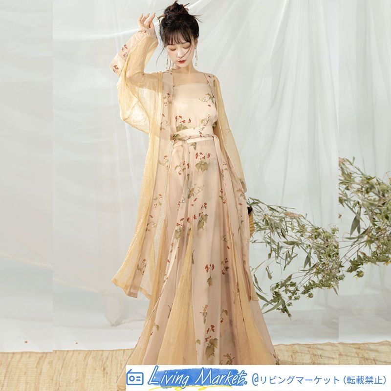 宋制漢服 魚尾破スカート 新中式 長干寺デザイン 日常セットアップ 夏用 優雅でクラシックなデザイン トップス+スカート フルセット レディース用 CS626P319