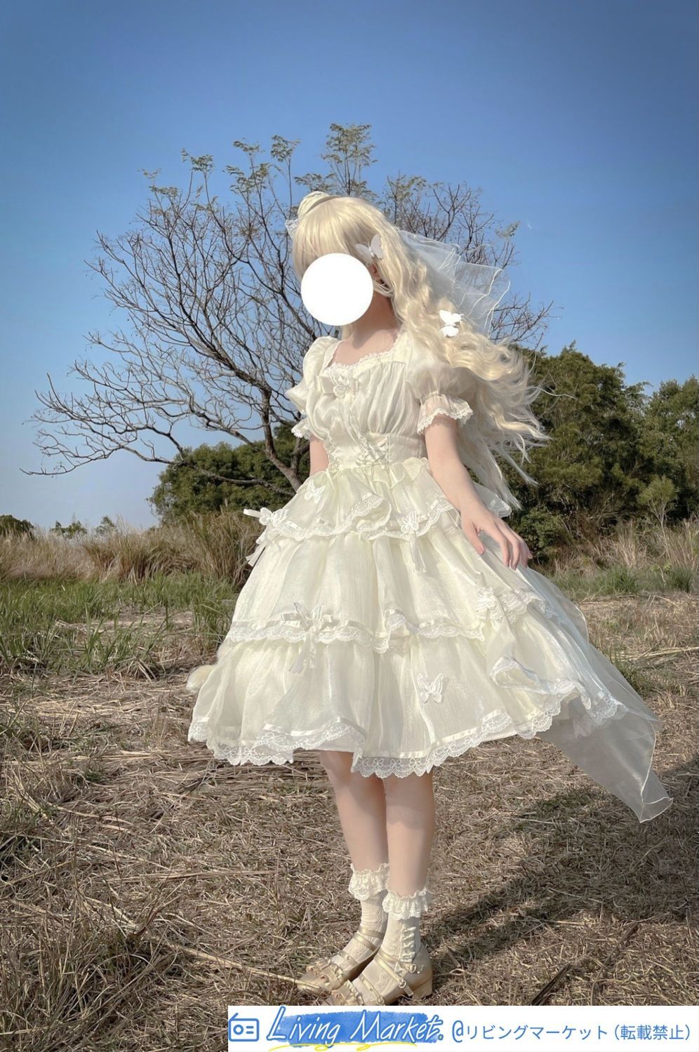 芙拉小姐ロリータドレス 花嫁風 豪華トレイン付き ホワイトデザイン 撮影会 推し活 イベント用 プレゼントにも最適 CS626P343