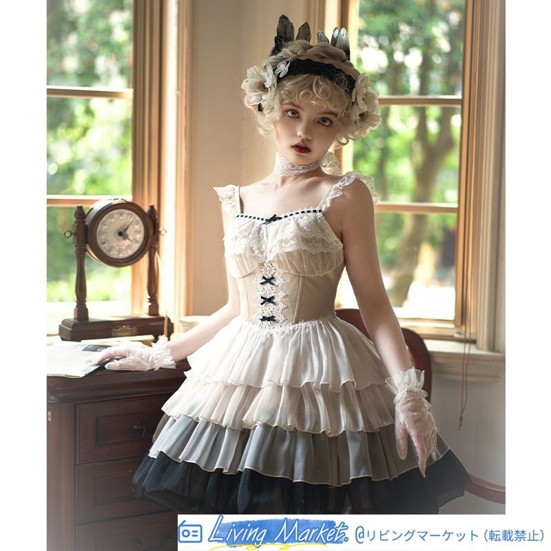 オリジナルデザイン 魚骨小飛袖 流光シフォン 超大スカート Lolitaワンピース 四季対応 胸パッド付き 豪華JSK 高品質デザイン 仮装 イベント用 撮影会 推し活 舞台衣装 ハロウィン プレゼントにも最適 CS626P232
