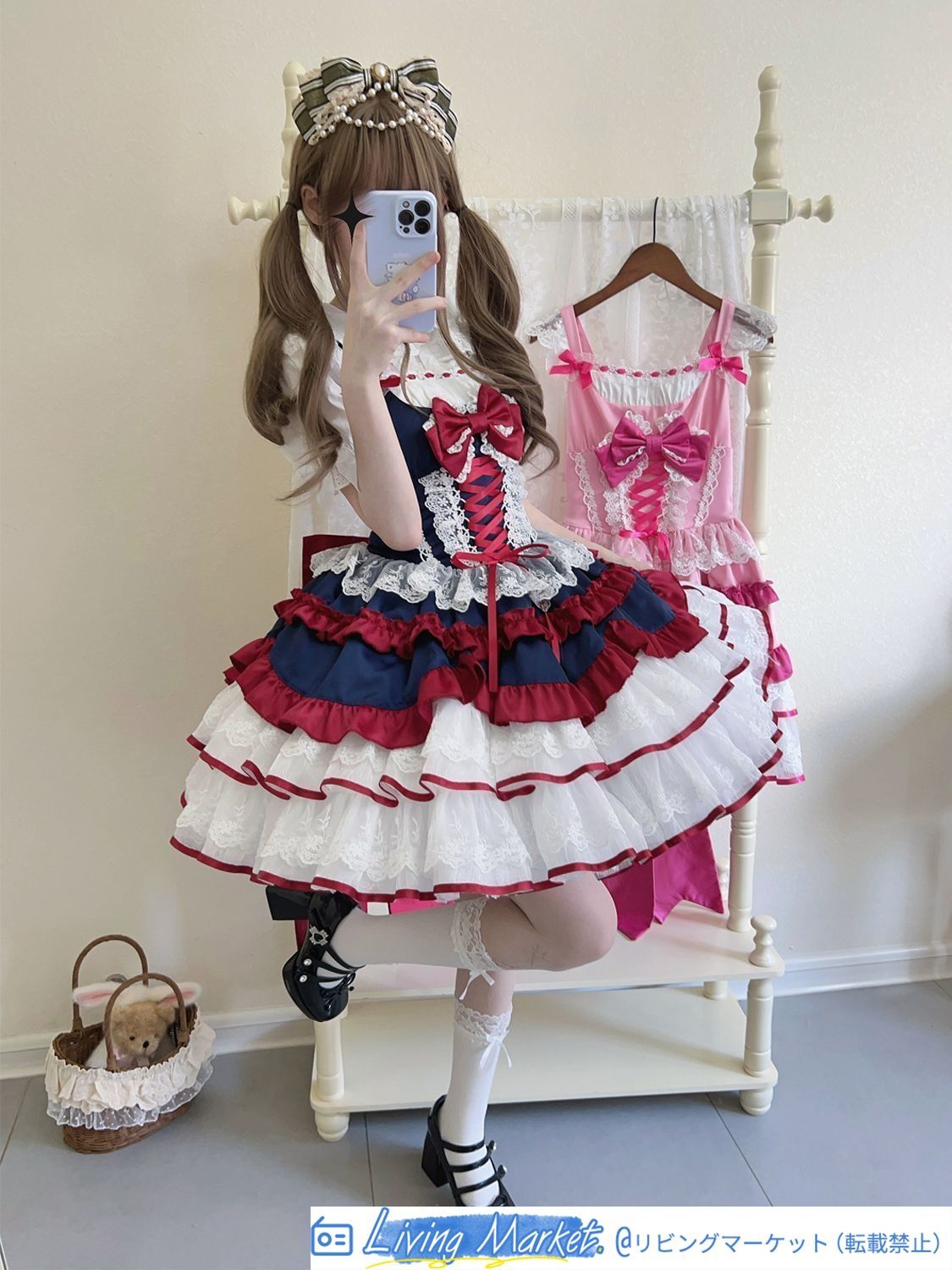 デザイン 白雪姫風 ロリータジャンパースカート (JSK) 可愛いフリル付き 甘ロリ コスプレ衣装 S～Lサイズ対応 ウエスト調整可能 撮影会 推し活 イベント用 高品質 プレゼントにも最適 人気商品 CS626P185