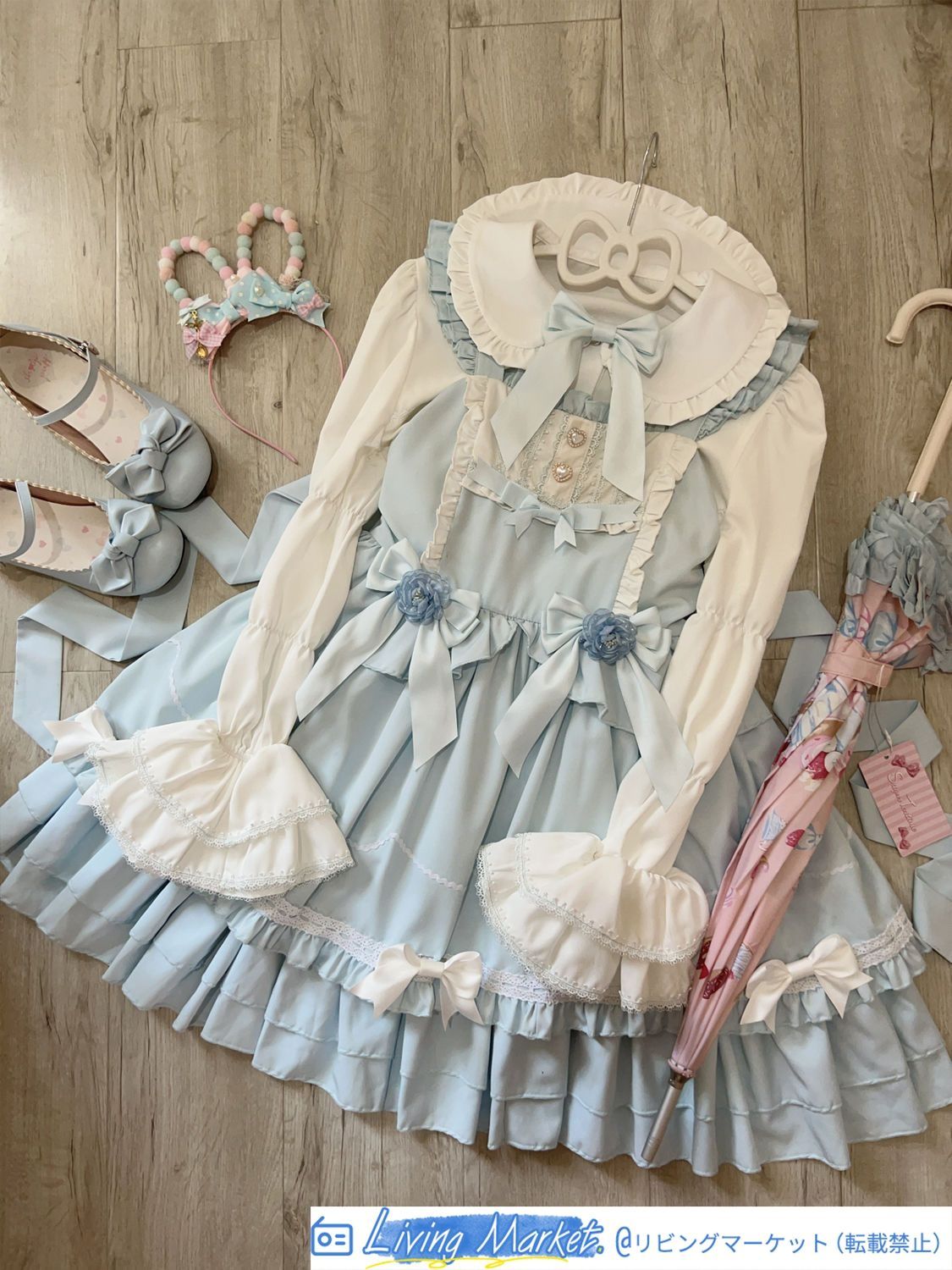 オリジナルデザイン ロリータ Lolitaジャンパースカート【ブラック?ブルー?レッド?ピンク】 可愛いデザイン 秋冬用 JSK 吊りスカート ジャンスカ S～Lサイズ対応 CS626P380