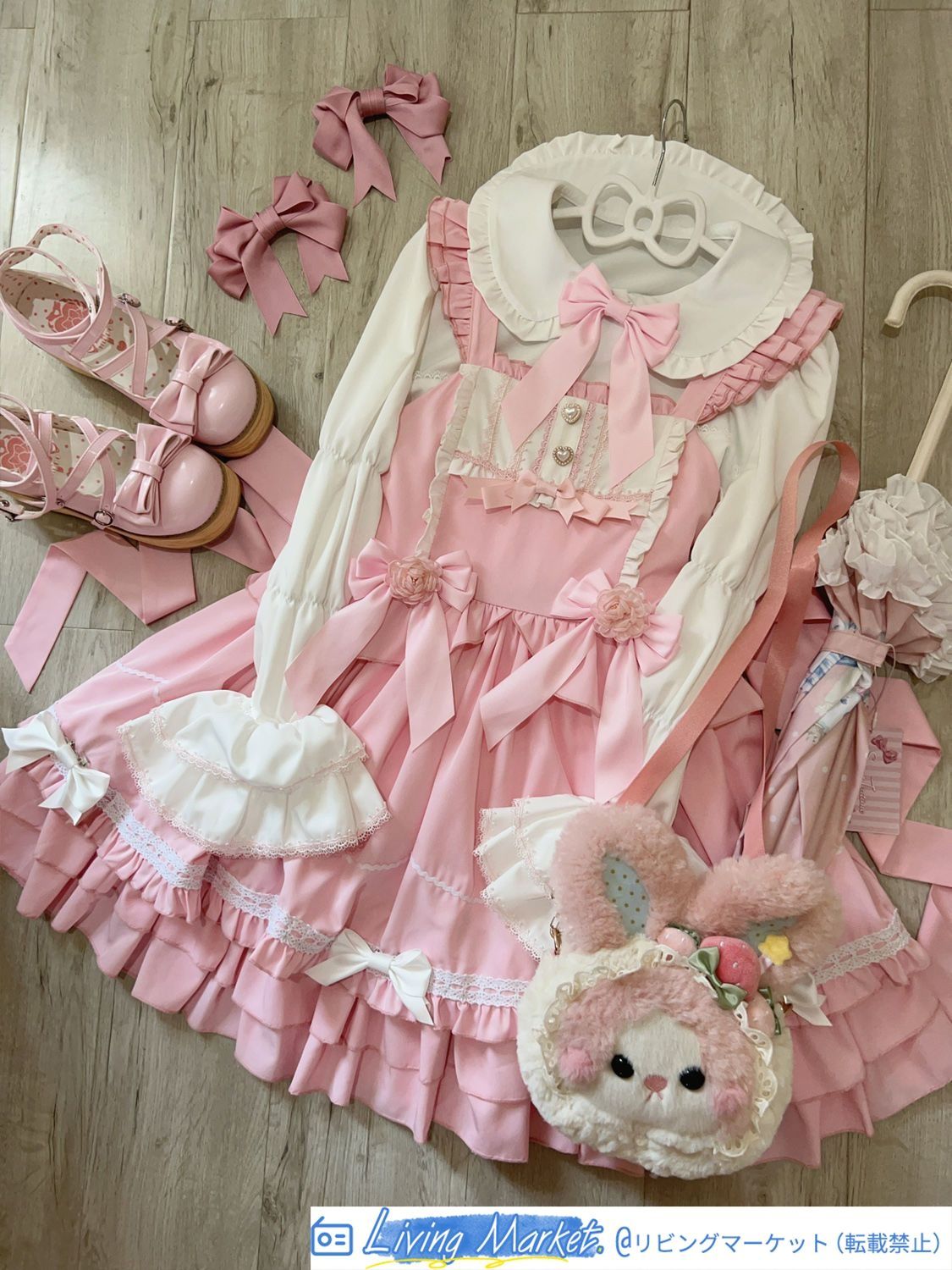 オリジナルデザイン ロリータ Lolitaジャンパースカート【ブラック?ブルー?レッド?ピンク】 可愛いデザイン 秋冬用 JSK 吊りスカート ジャンスカ S～Lサイズ対応 CS626P380