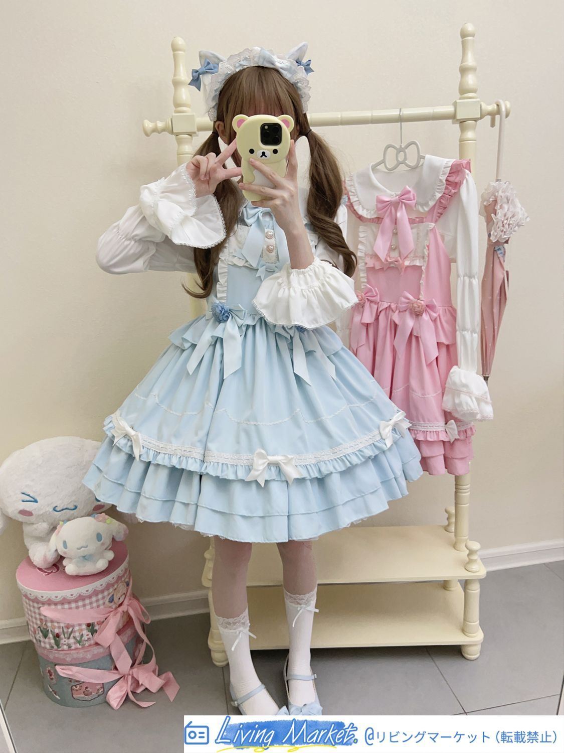 オリジナルデザイン ロリータ Lolitaジャンパースカート【ブラック?ブルー?レッド?ピンク】 可愛いデザイン 秋冬用 JSK 吊りスカート ジャンスカ S～Lサイズ対応 CS626P380