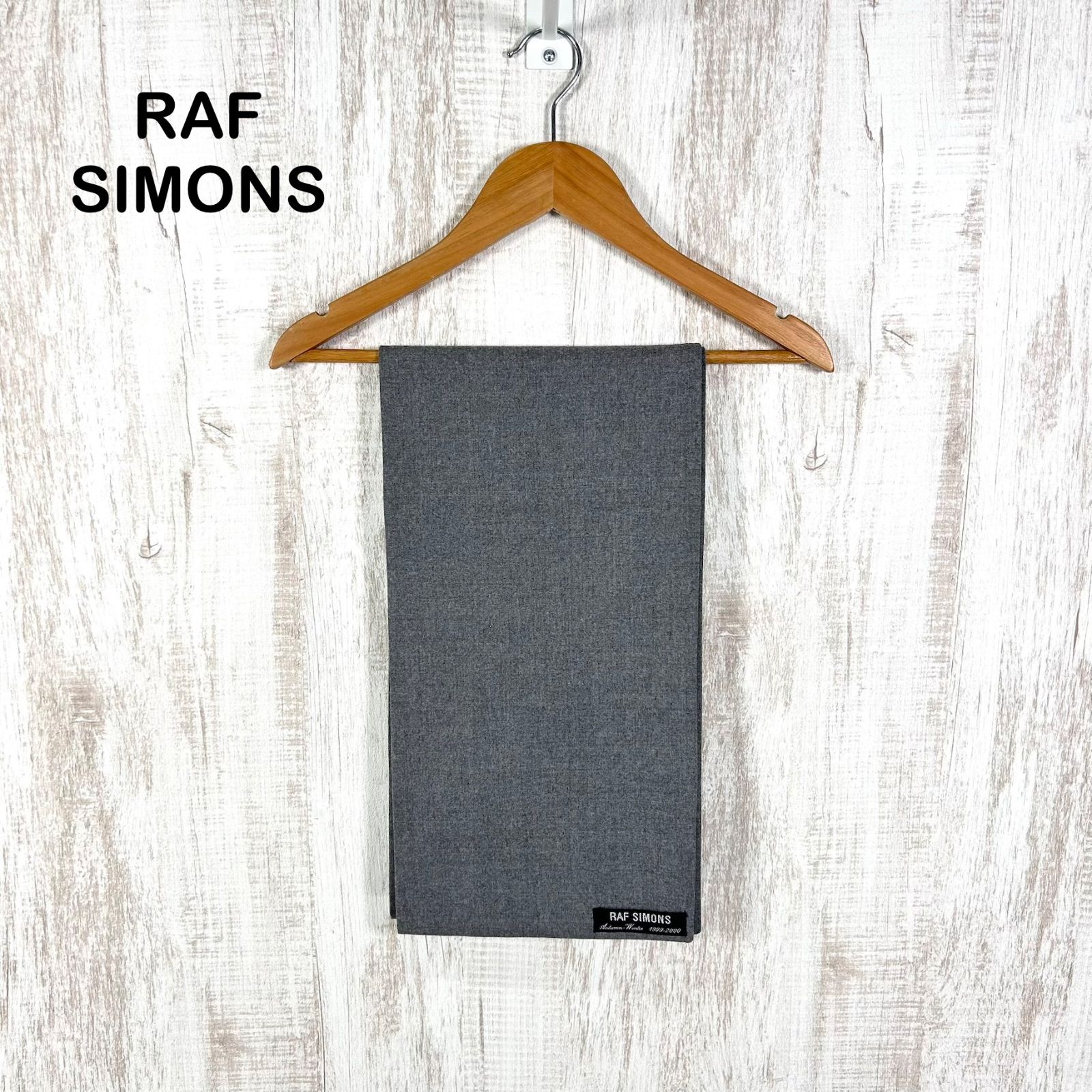 美品 90s 00s RAF SIMONS ラフシモンズ ウール マフラー グレー
