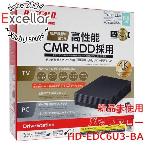 [bn:8] BUFFALO製外付HD　HD-EDC6U3-BA　6TB