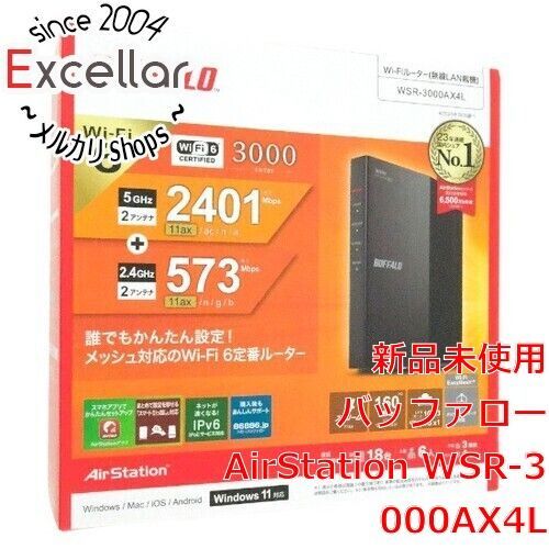 [bn:13] BUFFALO　Wi-Fiルーター　AirStation WSR-3000AX4L　ブラック
