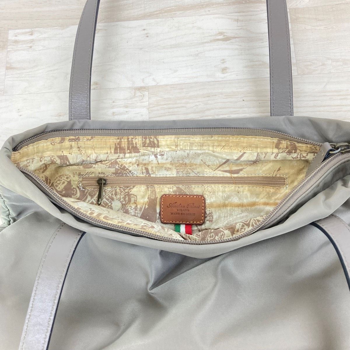 Andrea Rossi/アンドレアロッシ トートバッグ グレージュ系 イタリア製