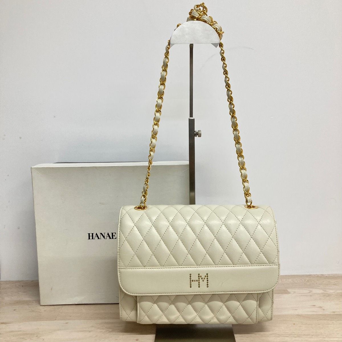 HANAE MORI ハナエモリ キルティング チェーン ショルダーバッグ 