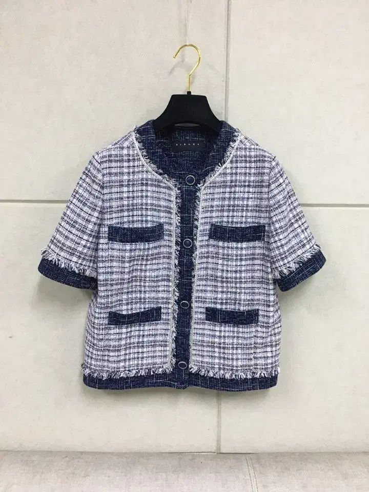 SISLEY シスレー 正規品 バイカラー ツイード 半袖 ジャケット